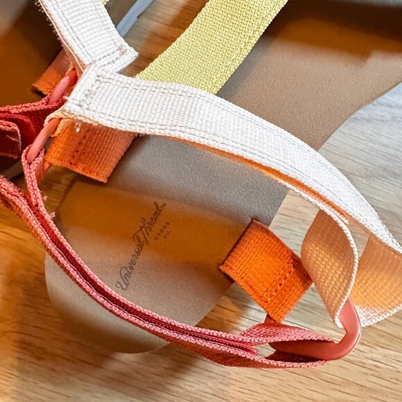 Universal Thread New Pastel Pink Orange Outdoor Velcro Sandals Hook Loop Size 10 - Picture 5 of 6